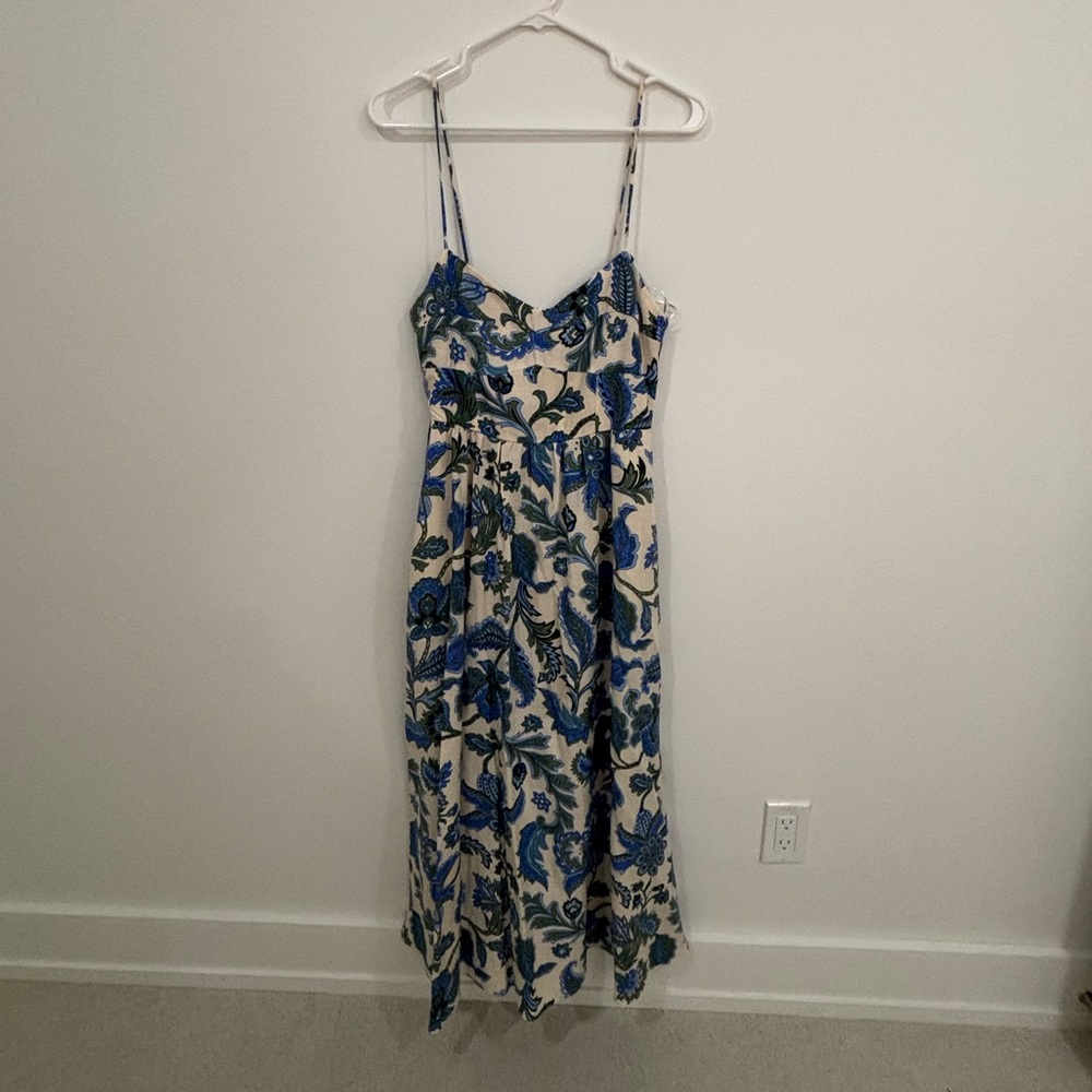 Zara Floral Blue and White Maxi Dress